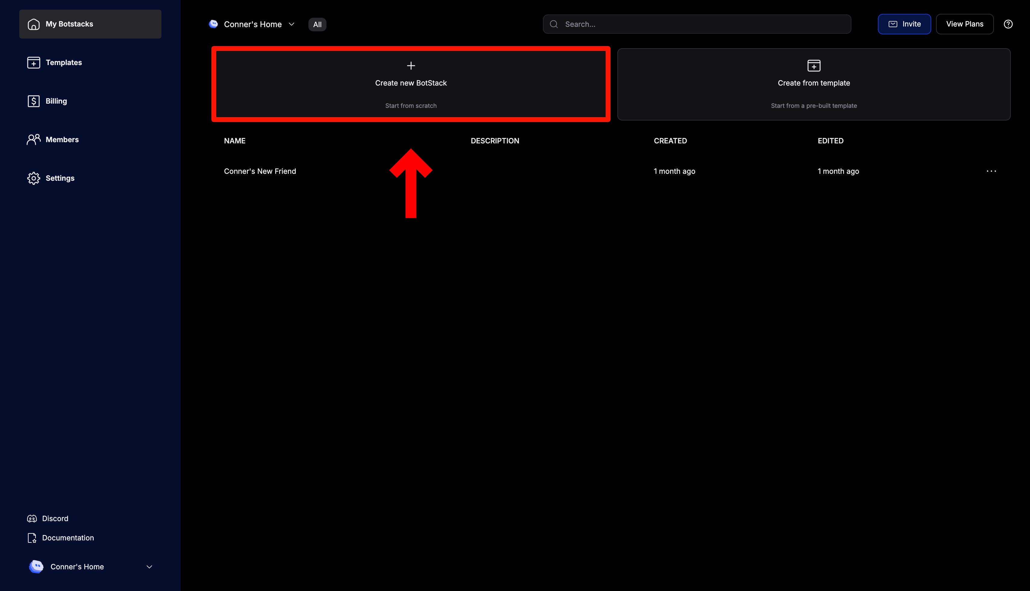 Create new BotStack button